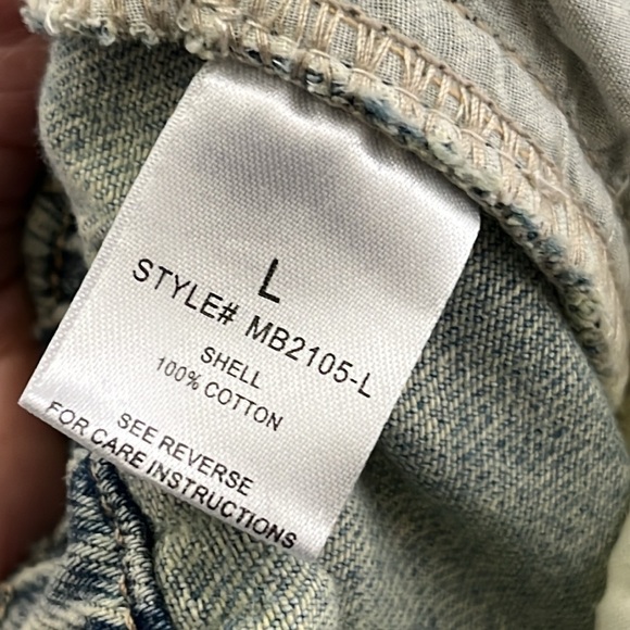 Oli & Hali Love Patch Wide Leg Baggy Denim Pants size Large Boho Distressed NWOT - Picture 12 of 13